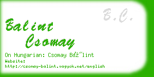 balint csomay business card